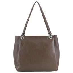 Toteteca Brown Textured Medium Tote Handbag-16