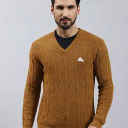 Monte Carlo Mendhi Regular Fit Self Pattern Pullover-48