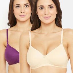 N-Gal Cream & Purple Everyday Bras - Pack Of 2-image-104