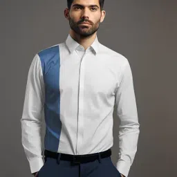 HE SPOKE White Tailored Fit Shirt-picture-44