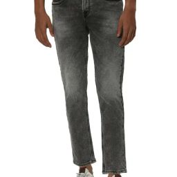 Mufti Grey Regular Fit Lightly Washed Jeans-picture-1