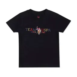 U.S. Polo Assn. Kids Black Cotton Printed T-Shirt-picture-18