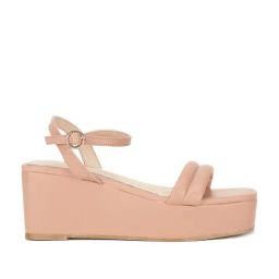 Bata Women's Peach Ankle Strap Wedges-image-23