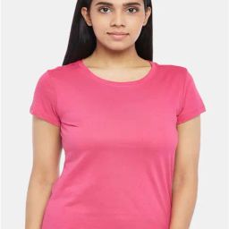 Dreamz by Pantaloons Pink Cotton Plain T-Shirt-picture-43