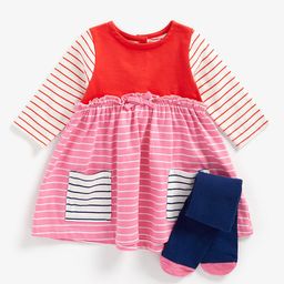mothercare Girls Multicoloured Striped Pure Cotton Fit & Flare Dresses-image-27