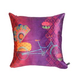 HOUZZCODE Purple Set of 2 Printed Square Cushion Covers image 2