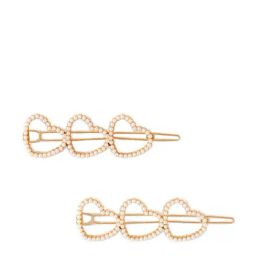 Accessorize London Golden Embellished Hair Clips - Pack of 2-image-64