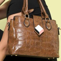 HauteSauce Brown Textured Medium Handheld Handbag-picture-12