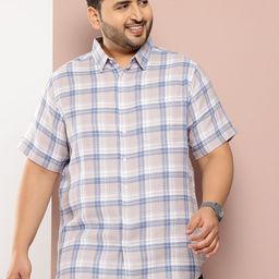 Sztori Men Plus Size Classic Checked Pure Cotton Casual Shirt-image-53
