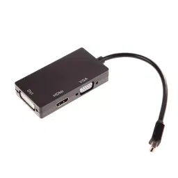 LOTA 3-in-1 Mini DisplayPort (Thunderbolt) to HDMI+VGA+DVI Adapter Black, MST-1294-LT-32