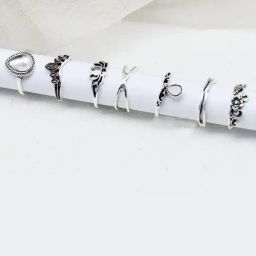 Joker & Witch Silver Vacation Vibe Ira Finger Ring - Set of 7-45