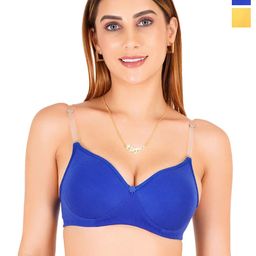 Liigne Pack Of 2 Full Coverage Lightly Padded Bra With Transparent Strap-picture-22