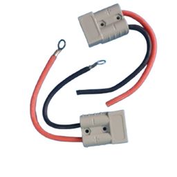 evliion SB50 Anderson Connector one Pair (2 nos) one Side with M6 Copper lugs, with 15 CM Silicon Cables Crimped with HYDROLIC Tools image 1