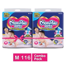 MamyPoko Extra Absorb Pant Style Diapers Medium Combo Pack- 116 Pieces-image-28