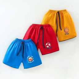Simply Sinker Knit Above Knee Length Shorts Text Print Pack of 3 - Multicolour-image-89