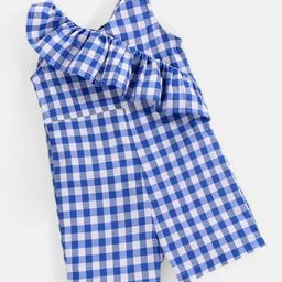 M'andy Sleeveless Checked Jumpsuit - Blue-image-26