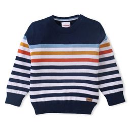 Babyhug Cotton Knitted Full Sleeves Pullover Sweater With Stripes - Navy Blue-image-98