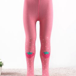 Cute Walk by Babyhug Knitted Antibacterial Footed Tights Strawberry Design -Pink-picture-34