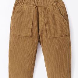 Little Kangaroos 100% Cotton Woven Full Length Trouser Pant Solid Colour with Bear Patch - Khaki-image-32