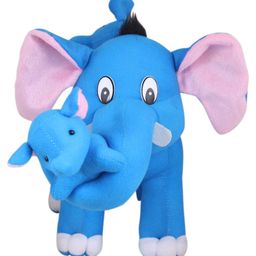 Tickles Elephant with Two Babies Soft Stuffed Plush Animal for Kids Birthday Gifts (Color: Blue Size: 41 cm) (Made in India)-picture-14