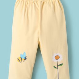 Tango Interlock Knit Full Length Lounge Pant with Floral Print - Yellow-image-92