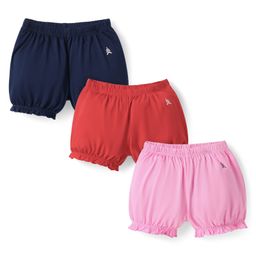 Pine Kids Cotton Knit Solid Color Bloomers With Pack of 3 - Color May Vary-image-11