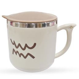 FunBlast Vacuum Insulated Milk Mug with Lid for Kids270 ml Brown-1
