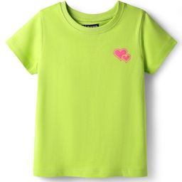 Pine Kids Cotton Knit Half Sleeves T-Shirt With Heart Print - Limegreen-picture-31