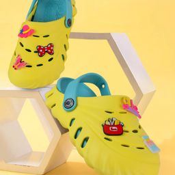 PASSION PETALS Bow & Butterfly Applique Detailed Slingback Perforated Clogs - Dark Yellow-image-39