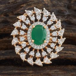 Kushal's Fashion Jewellery Gold-Plated CZ-Studded Finger Ring-image-62
