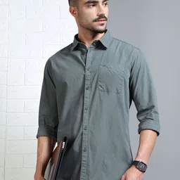 RIGS AND RAGS Men Classic Fit Solid Spread Collar Cotton Casual Shirt-picture-26