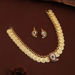 Kattam Gold Plated Goddess Coin Manga Choker-40