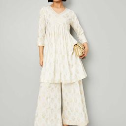 max Floral Printed V-Neck Anarkali Kurta With Palazzos-picture-45