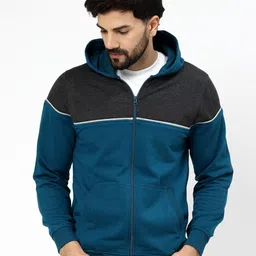 Kalt Men Colourblocked Hooded Sweatshirt-image-64