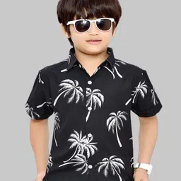 Club96 Boys Standard Fit Floral Printed Spread Collar Cotton Casual Shirt-picture-31