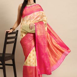 Silk Land Ethnic Motifs Zari Kasauv Saree-picture-18