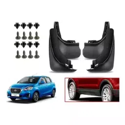 Auto Pearl Front and Rear Mud Guard For Nissan Go Plus A Option Petrol (Black) Set of 4 Pcs-34