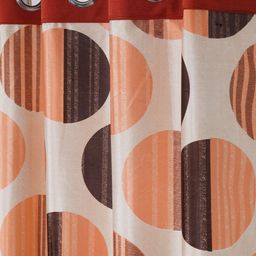 Cortina Set of 2 Orange & Magenta Printed Window Curtains image 2