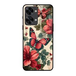QRIOH Floral Printed Oneplus Nord 2T Silicone Back Case Mobile Accessories-image-80