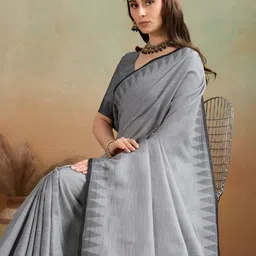 VASTRA-THE FACTORY STORE Woven Design Striped Printed Saree-picture-33