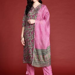 Anouk Women Floral Printed Kurta with Trousers & Dupatta-56