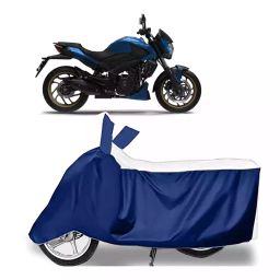 Auto Pearl Bike Cover for Bajaj Dominar 400 (White & Blue)-image-85