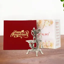 INTERNATIONAL GIFT Silver Plated Jyot Diya Stand Gift Set-image-75