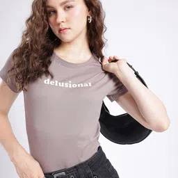 glitchez Delusional Mood Typography Printed T-shirt-image-83