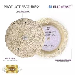 ULTRAFAST Wool Polishing Pad 180 mm Natural Buff Hook & Loop Grip, UF-WPP-01 image 3
