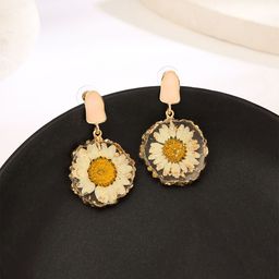 Yellow Chimes Gold Plated Floral Drop Earrings-29