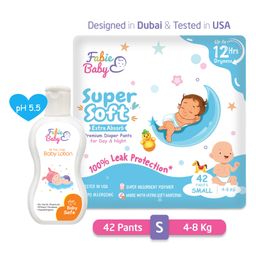 Fabie Baby Small Pant Style Diaper Pack of 42 with Baby Lotion - 250 ml-image-76
