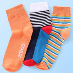 Pine Kids Ankle Length Socks Logo Print Pack Of 3 (Colour May Vary)-image-87