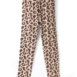 Pine Kids Cotton Spandex Full Length Stretchable Leggings Leopard Print - Beige-image-96