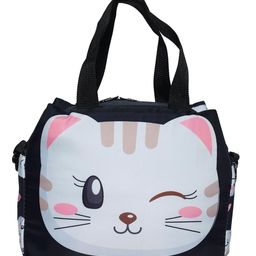 Echo Boomers Kitty design Printed Double Layer Insulated Tiffin Lunch Bag with Multi Zipper Pockets - Pack of 1-image-13